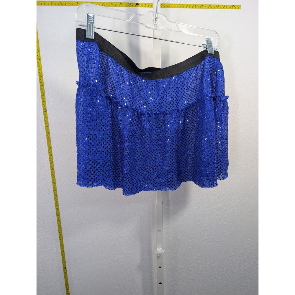 Sparkle Athletic Royal Blue Sequin Running Skirt XL Ruffle Athletic Skirt